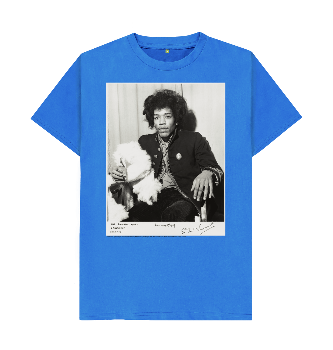 Bright blue printed t shirt front