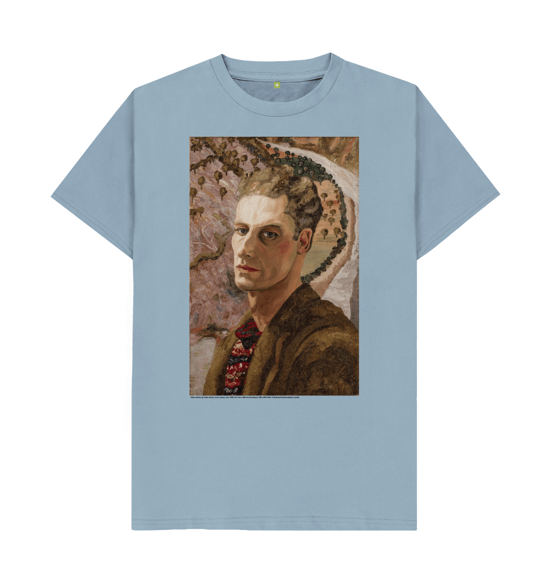 Stone blue printed t shirt front