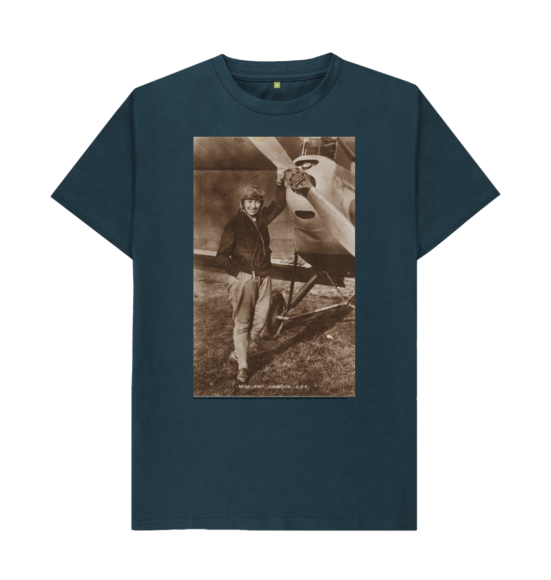 Denim blue printed t shirt front