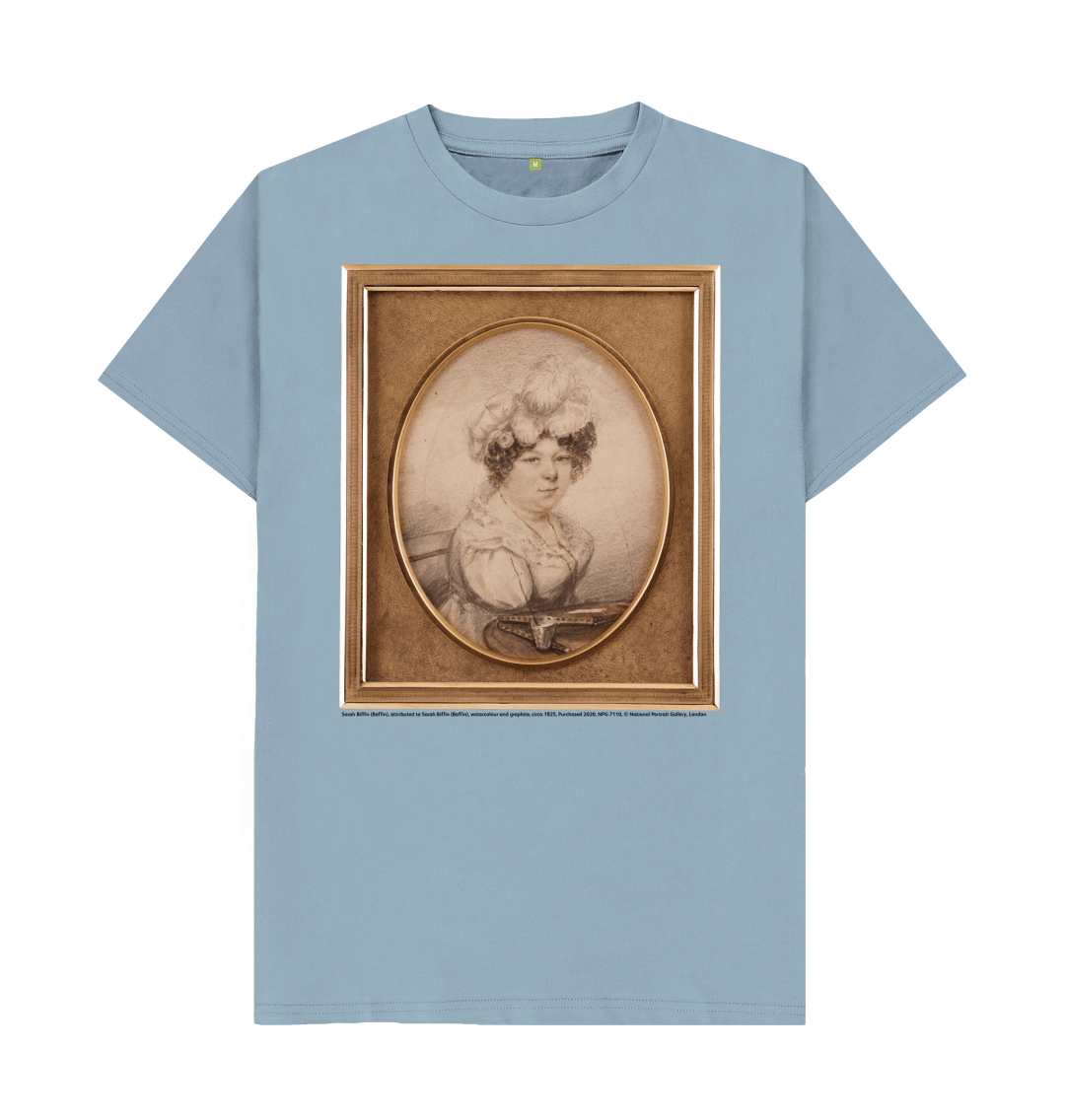 Stone blue printed t shirt front