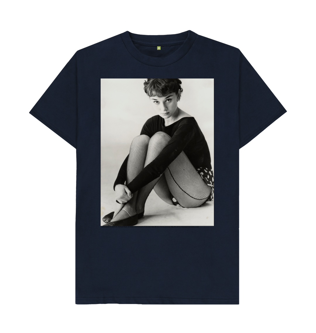 Navy blue printed t shirt front