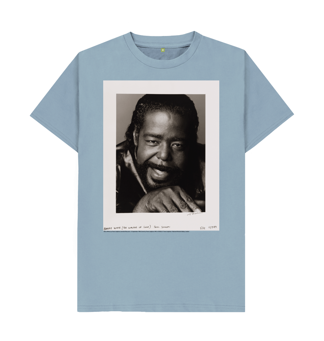 Stone blue printed t shirt front