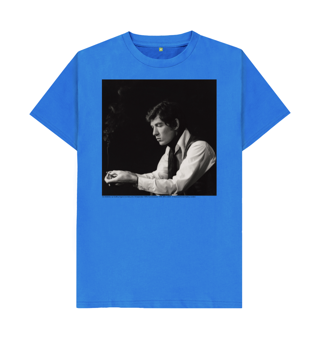Bright blue printed t shirt front