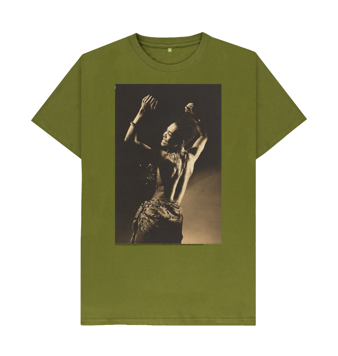 Moss green printed t shirt front