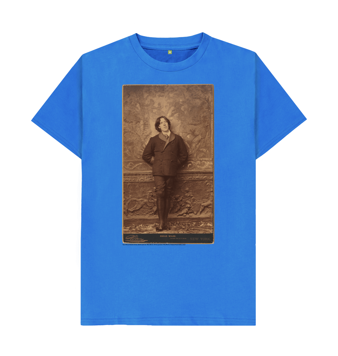 Bright blue printed t shirt front