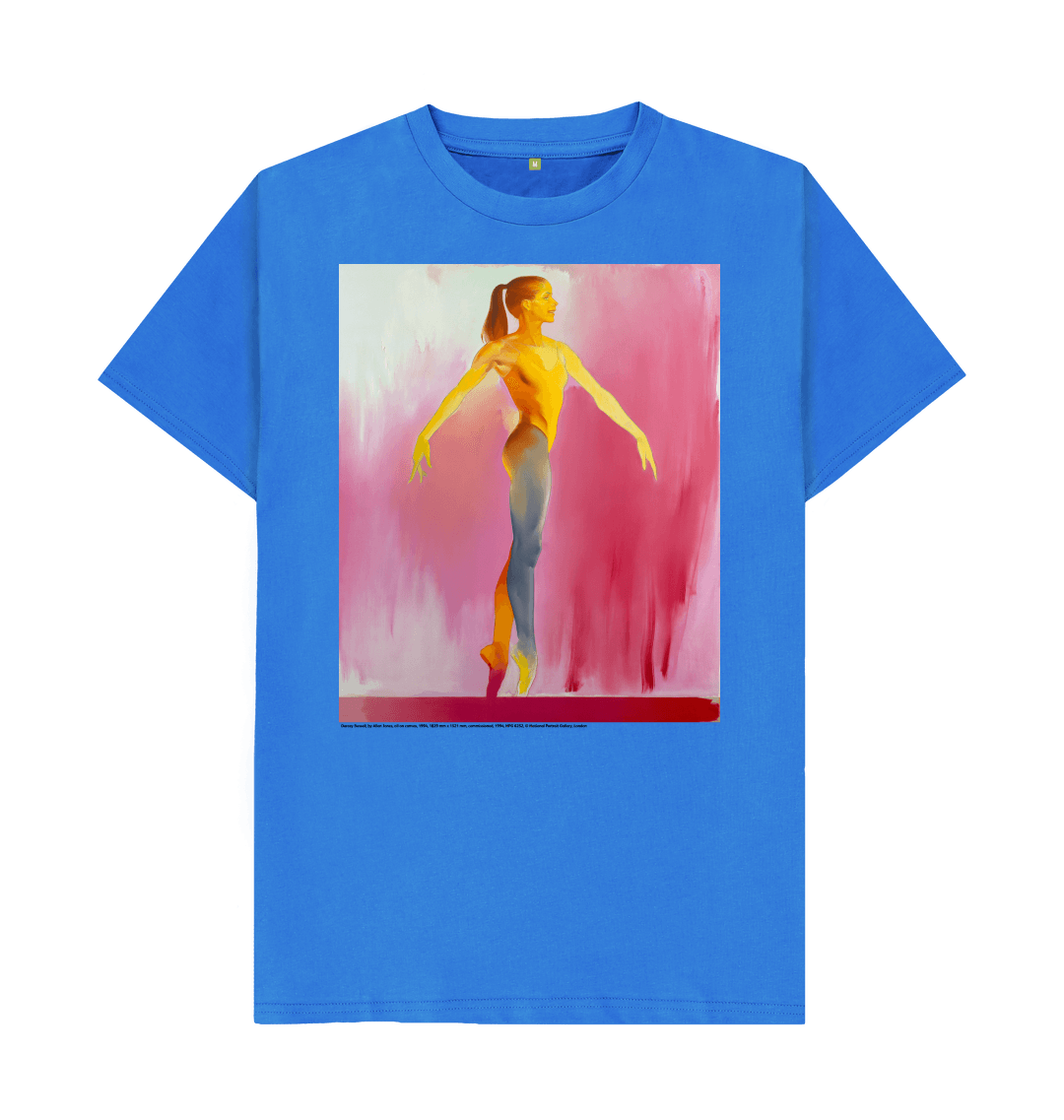 Bright blue printed t shirt front