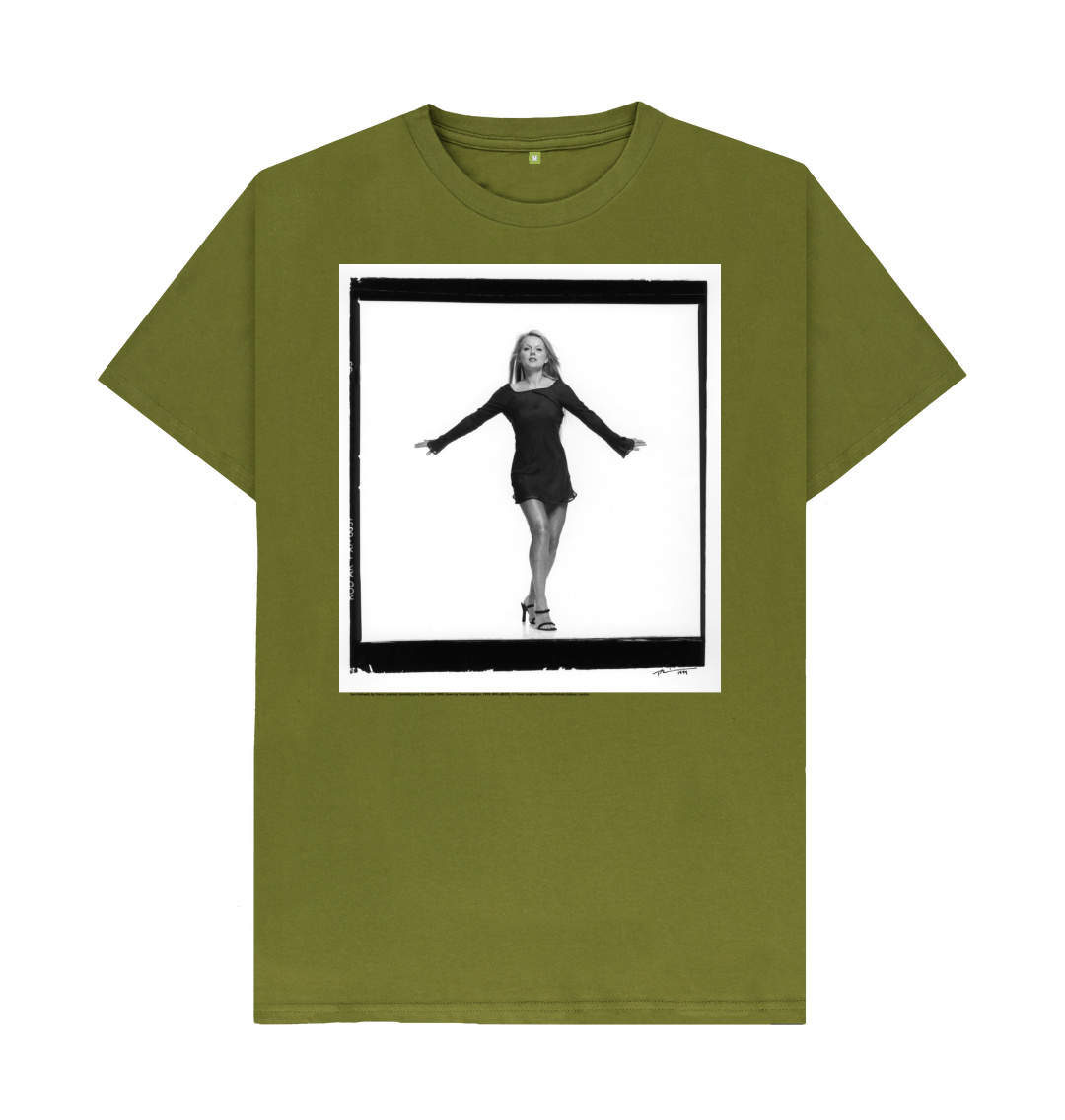 Moss green printed t shirt front