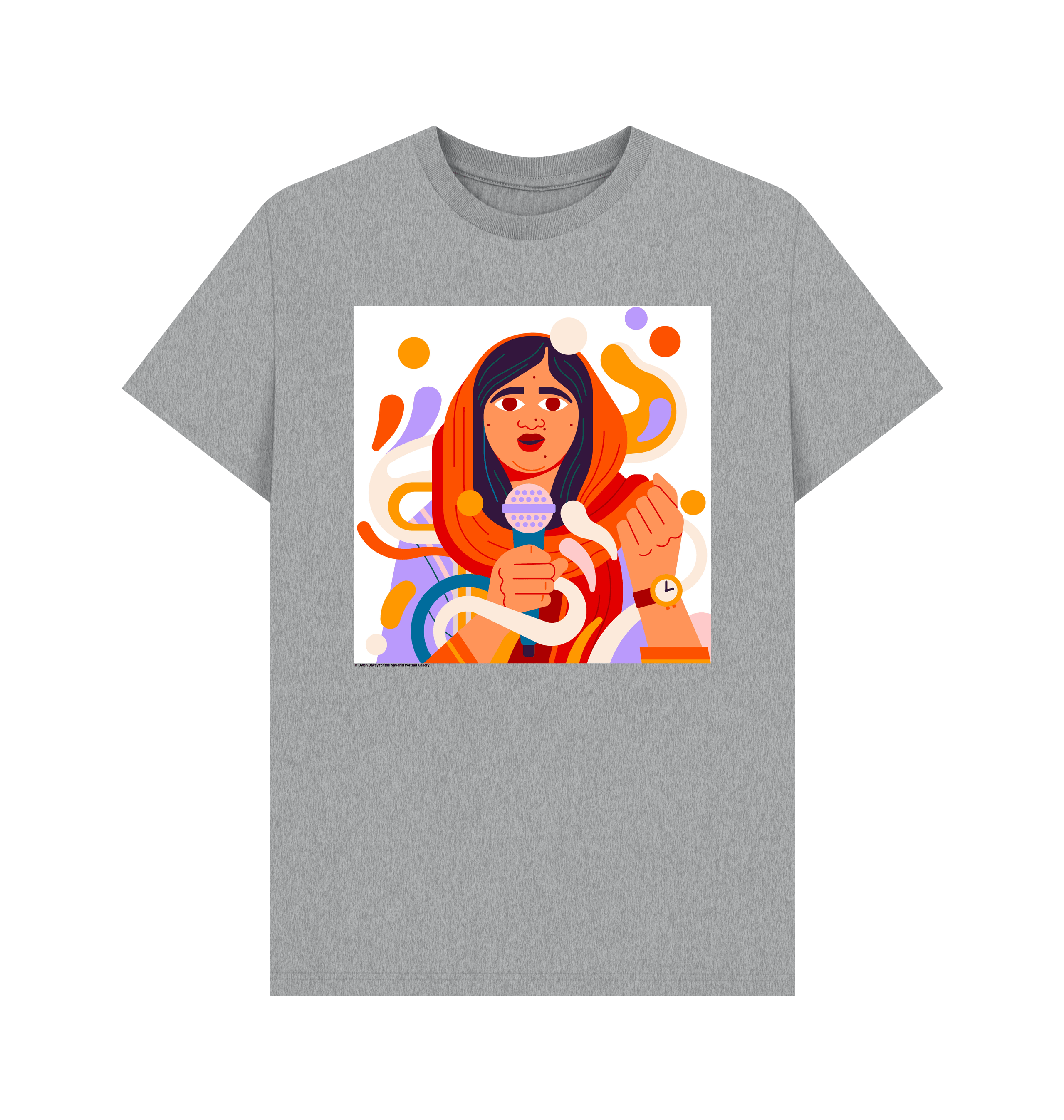 Athletic grey printed t shirt front