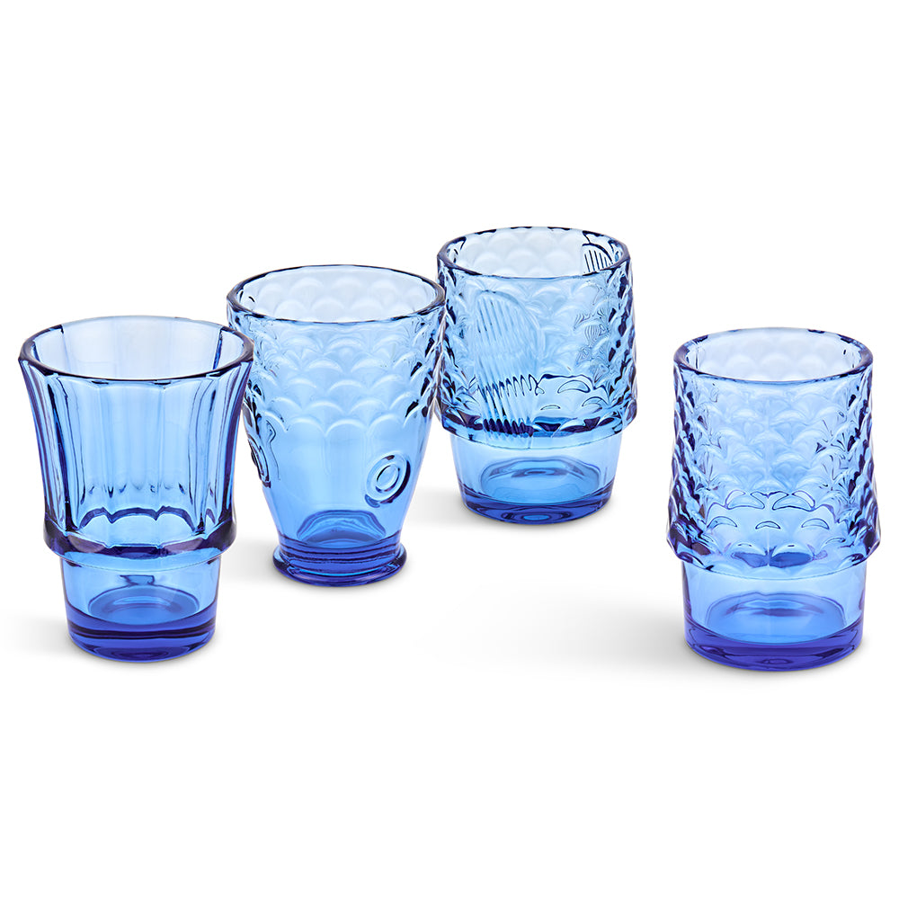 Fish stacking tumblers blue