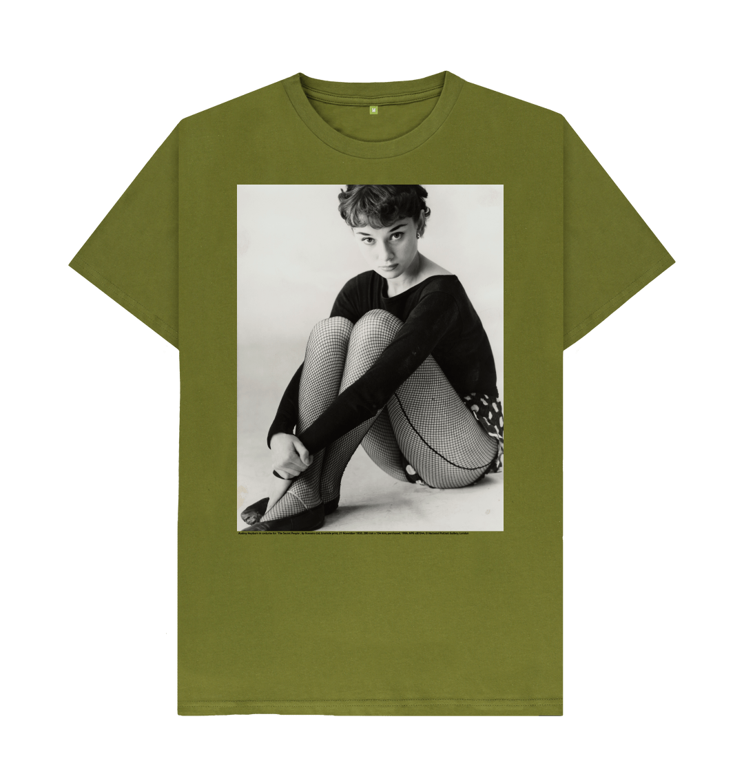 Moss green printed t shirt front