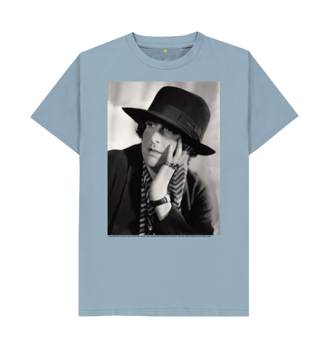 Stone blue printed t shirt front