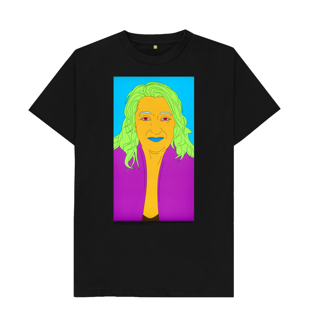 Black printed t shirt front