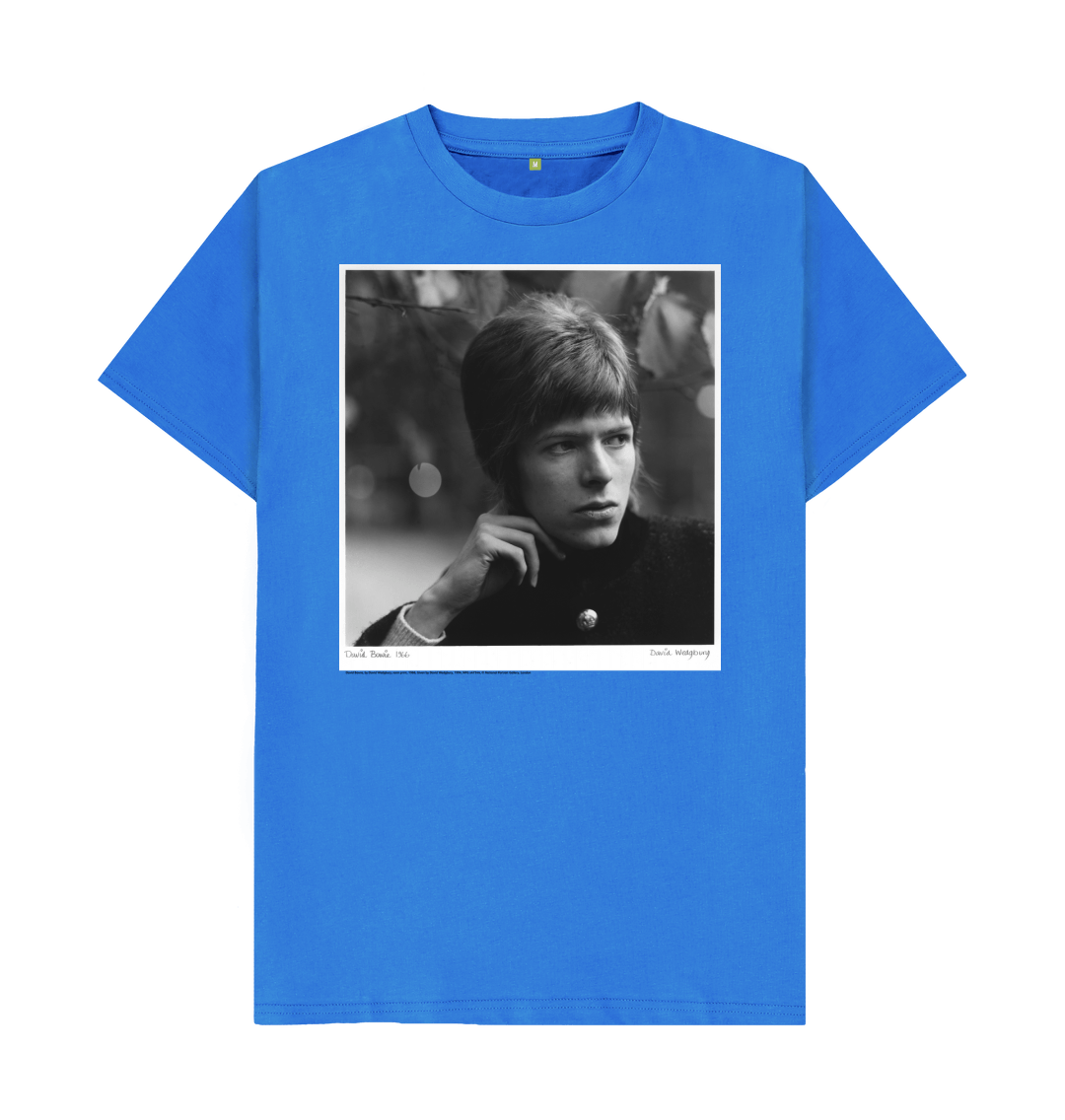 Bright blue printed t shirt front