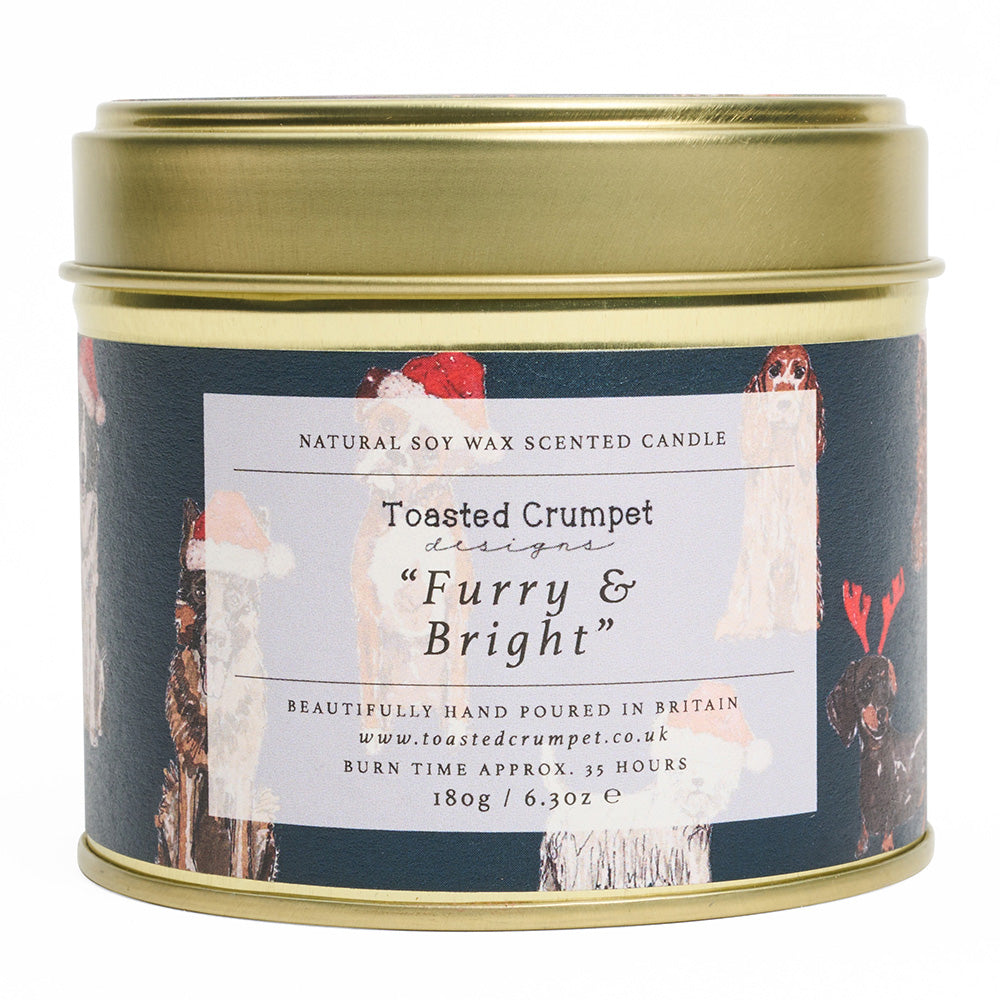Furry and bright candle matt gold tin