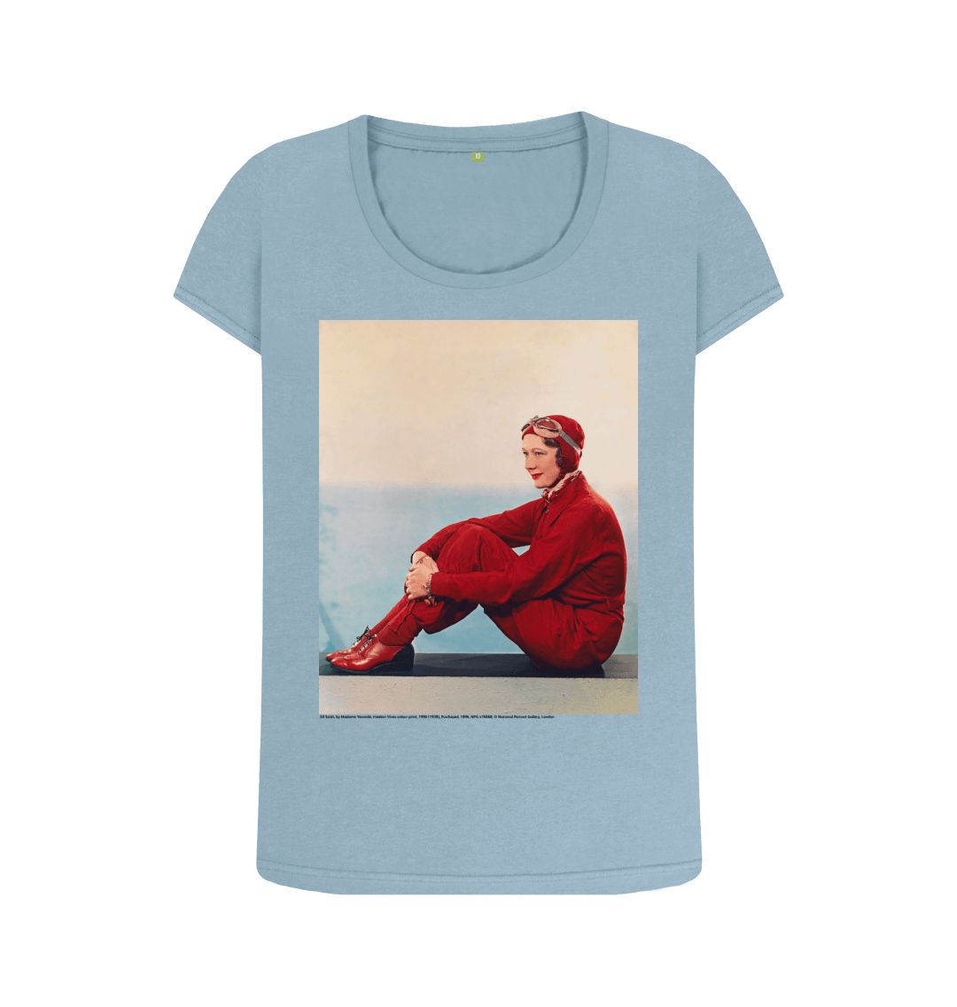 Stone blue printed t shirt front