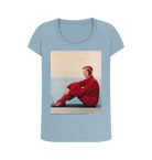 Stone Blue Printed T-shirt Front