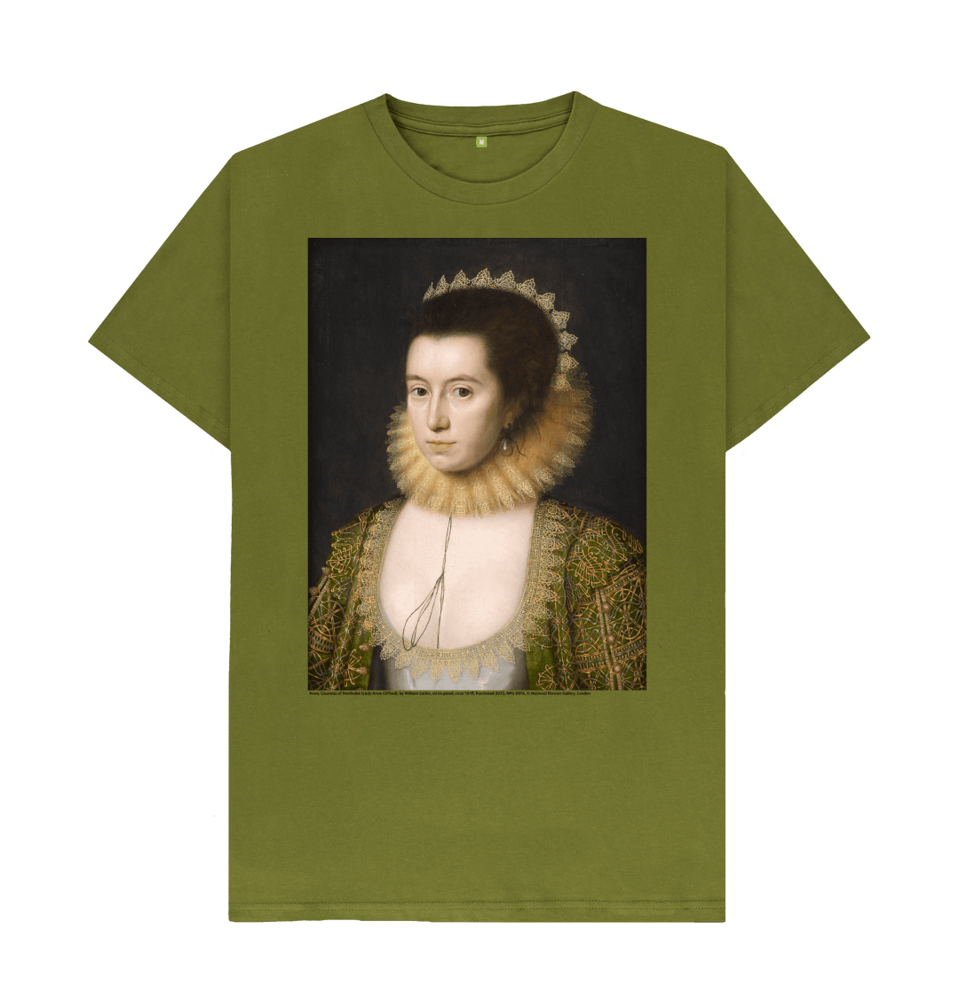 Moss green printed t shirt front