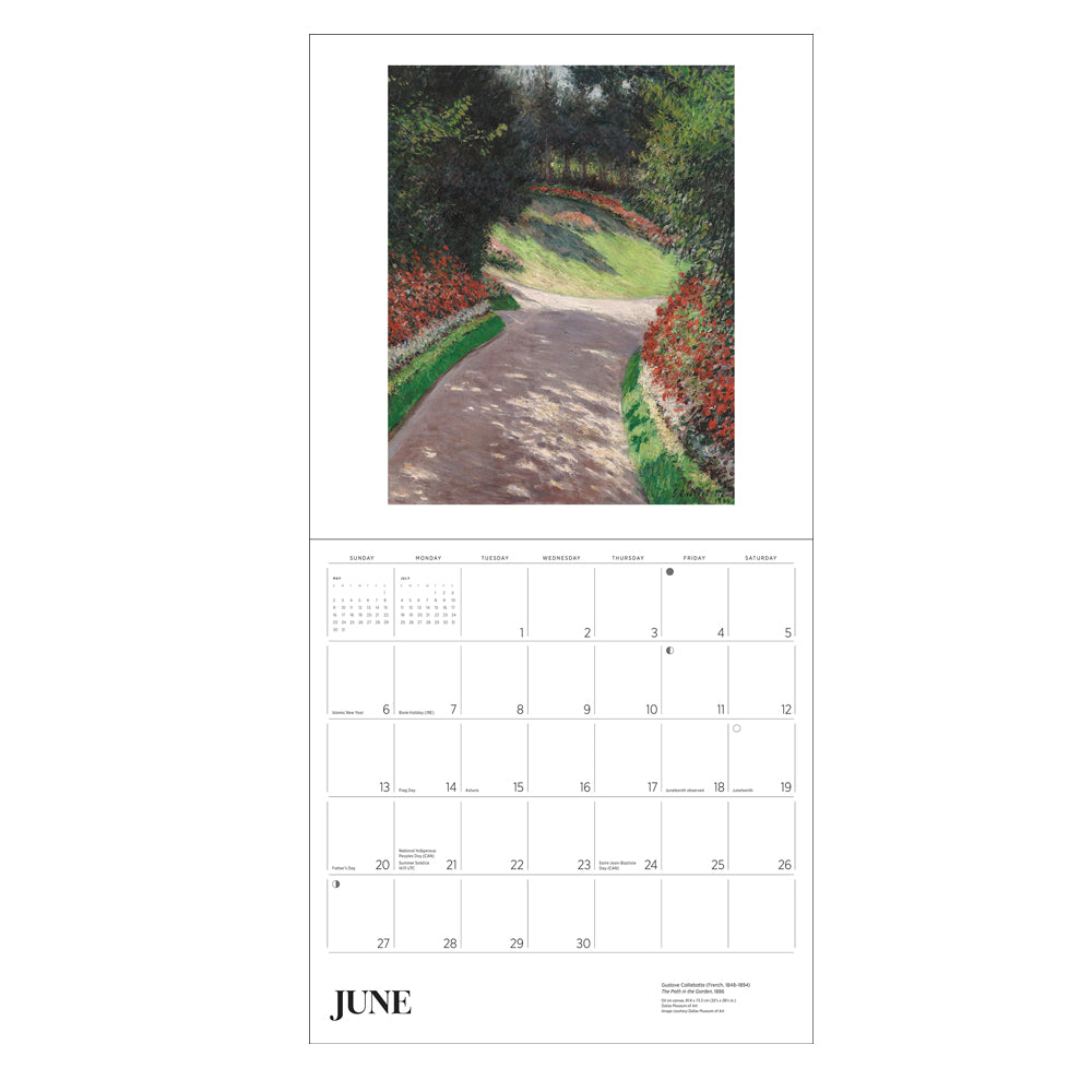 Gardens of the impressionists 2027 calendar spread