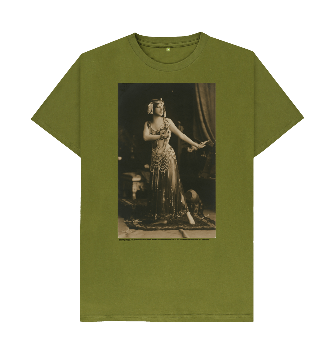 Moss green printed t shirt front