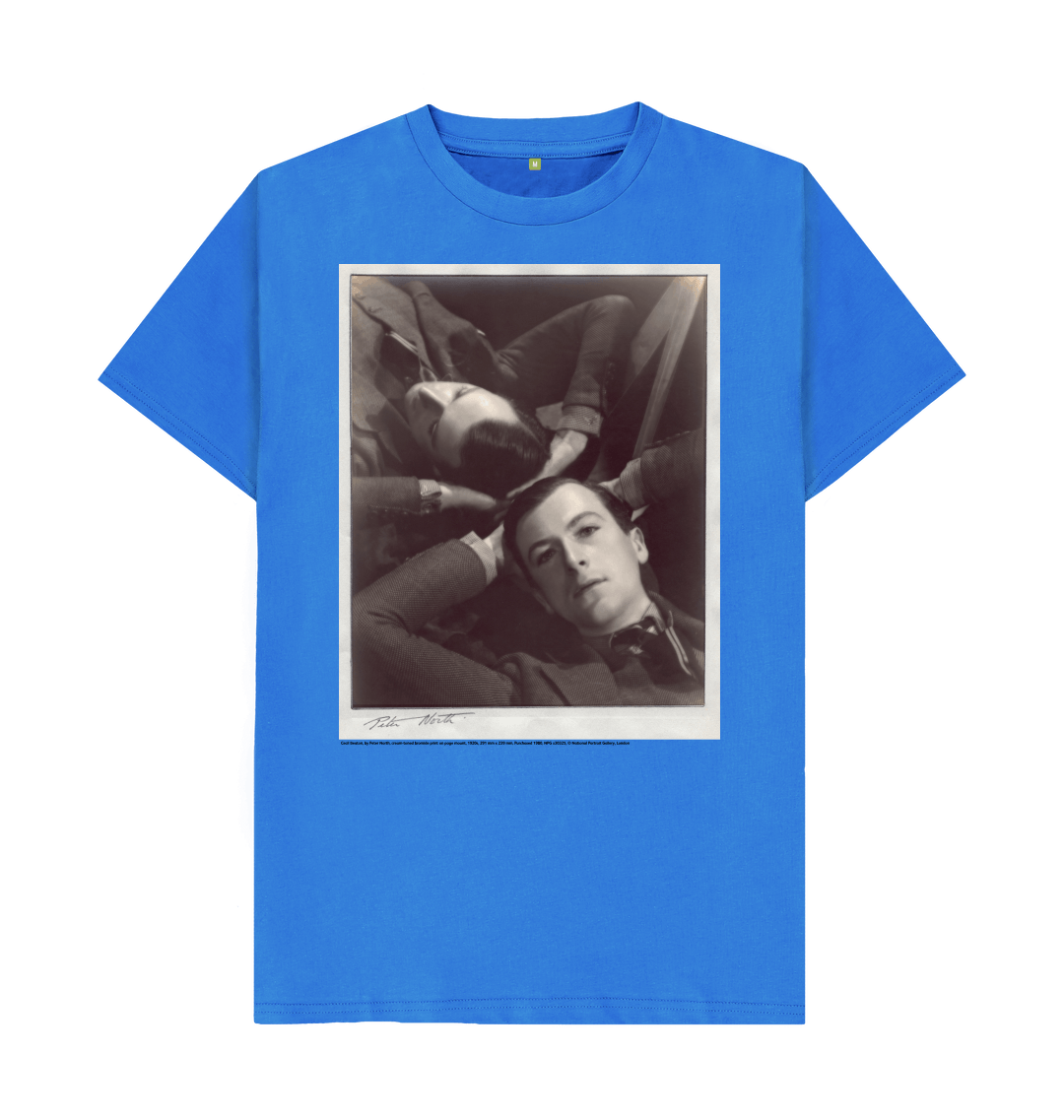 Bright blue printed t shirt front