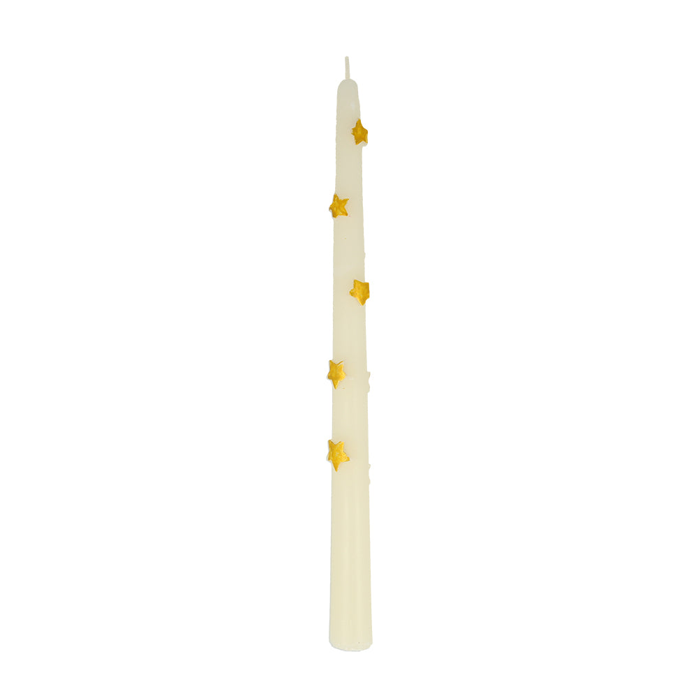 Gold star taper candles