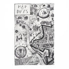 Tea towel with a black and white map illustration and 'A Map of Days' text on a white background