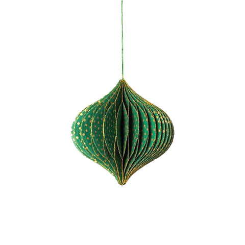 Onion Honeycomb Decoration in Green, Medium