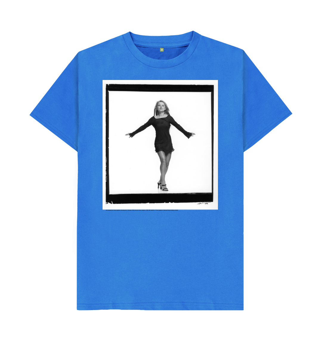 Bright blue printed t shirt front