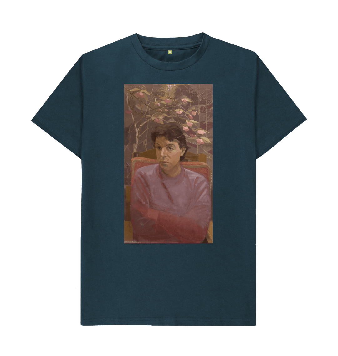 Denim blue printed t shirt front
