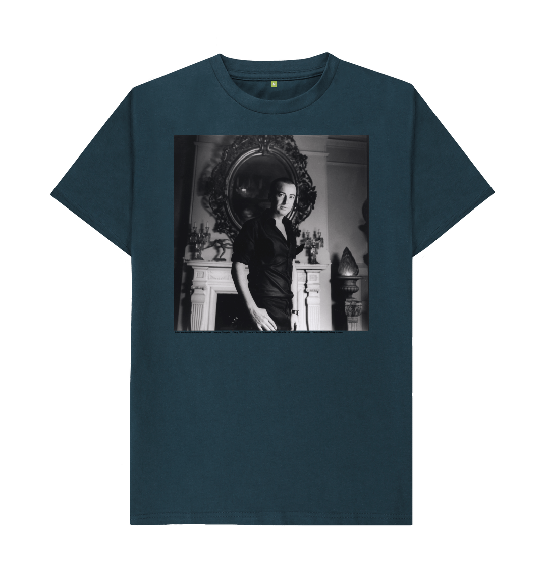 Denim blue printed t shirt front