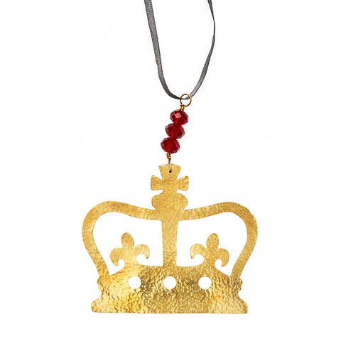Hammered Brass Crown Decoration