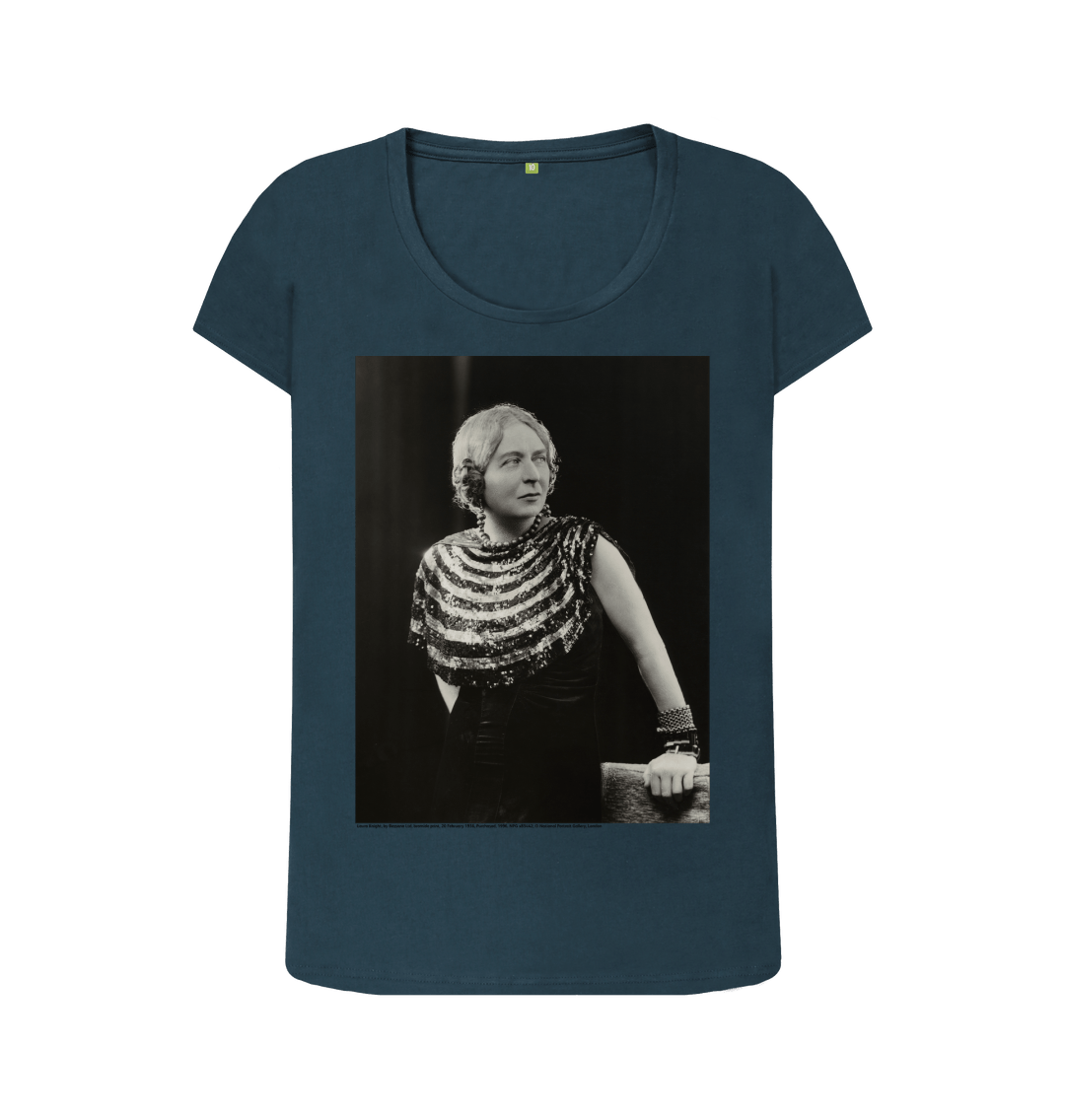 Denim blue printed t shirt front
