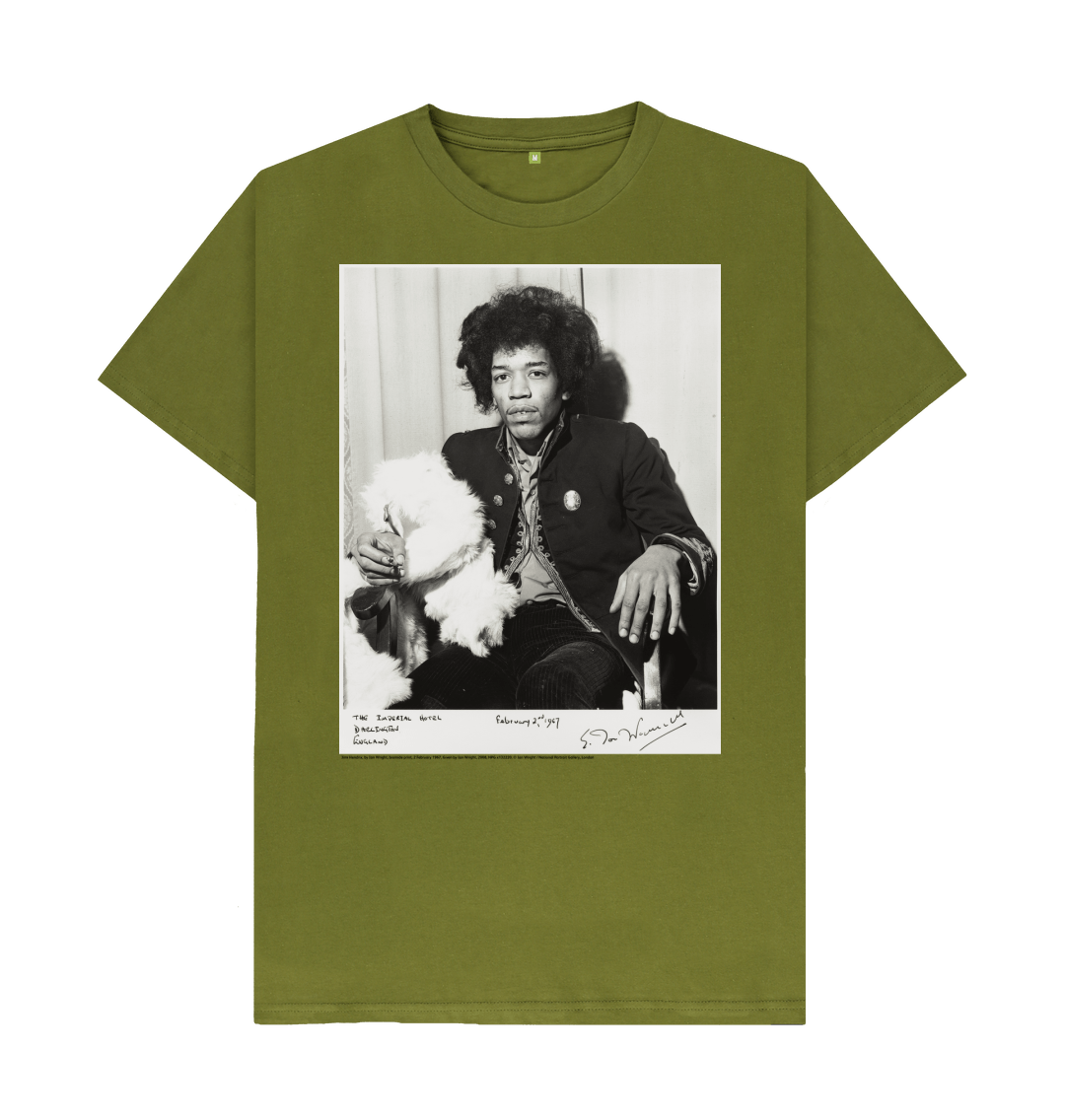 Moss green printed t shirt front