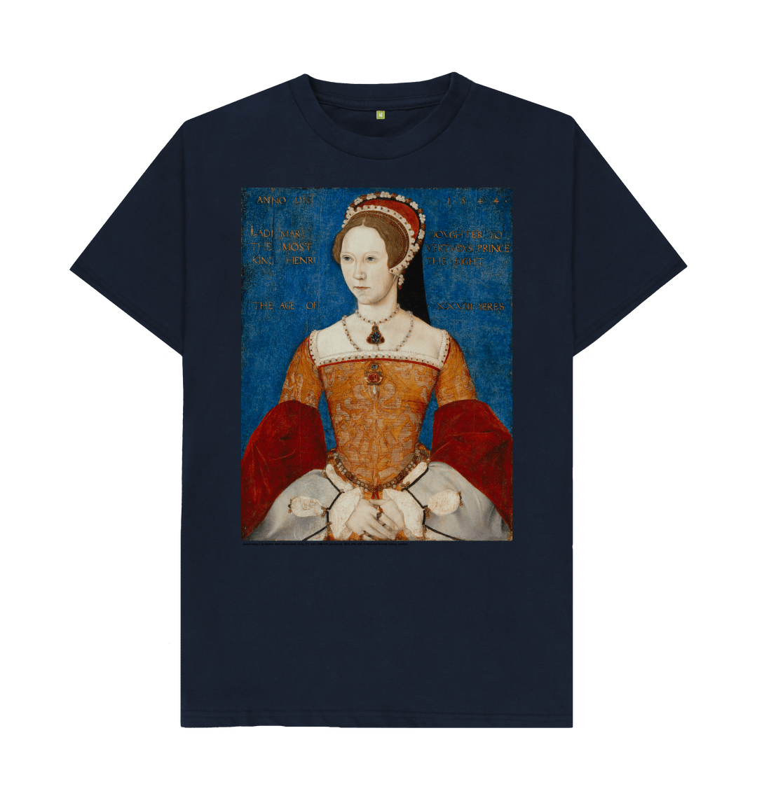 Navy blue printed t shirt front