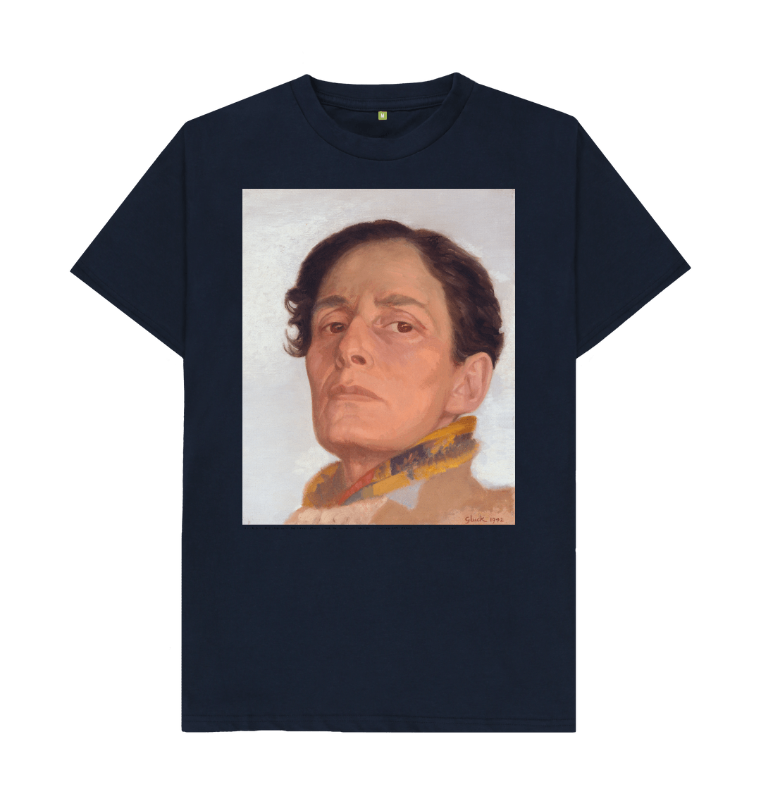 Navy blue printed t shirt front