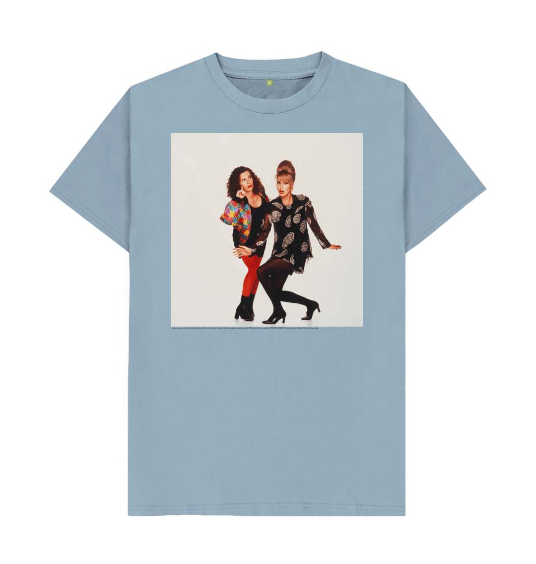 Stone blue printed t shirt front