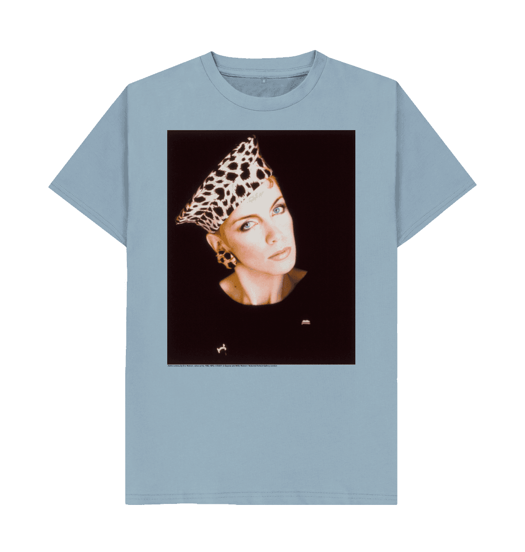 Stone blue printed t shirt front