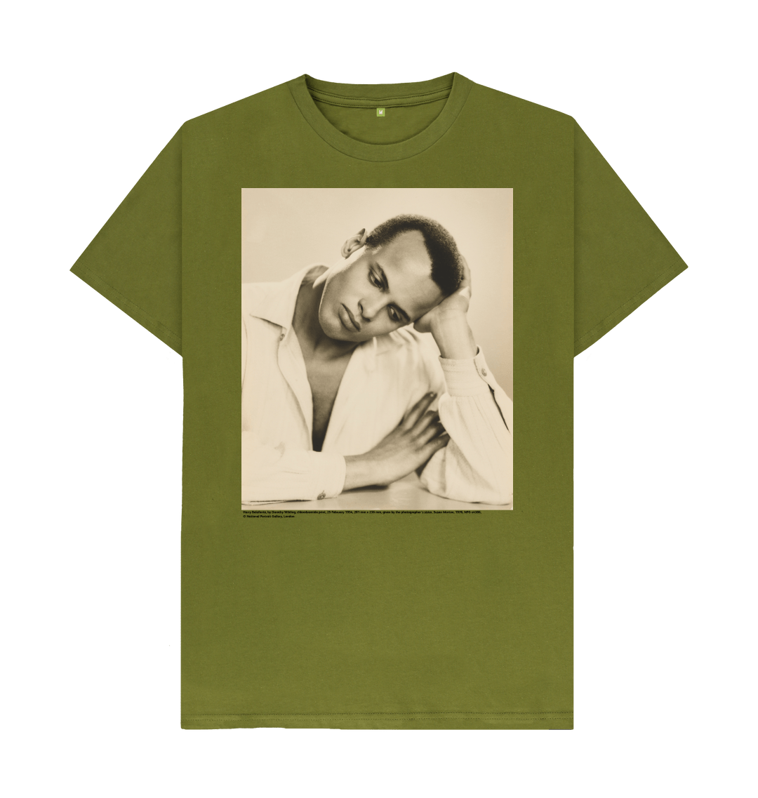 Moss green printed t shirt front