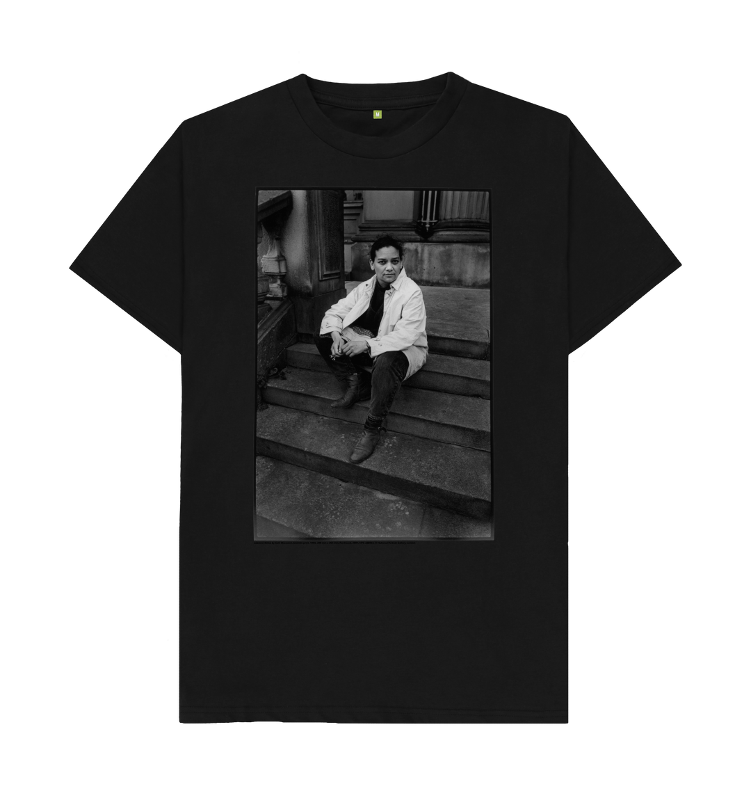 Black printed t shirt front