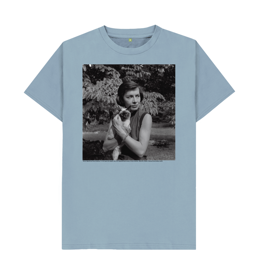 Stone blue printed t shirt front