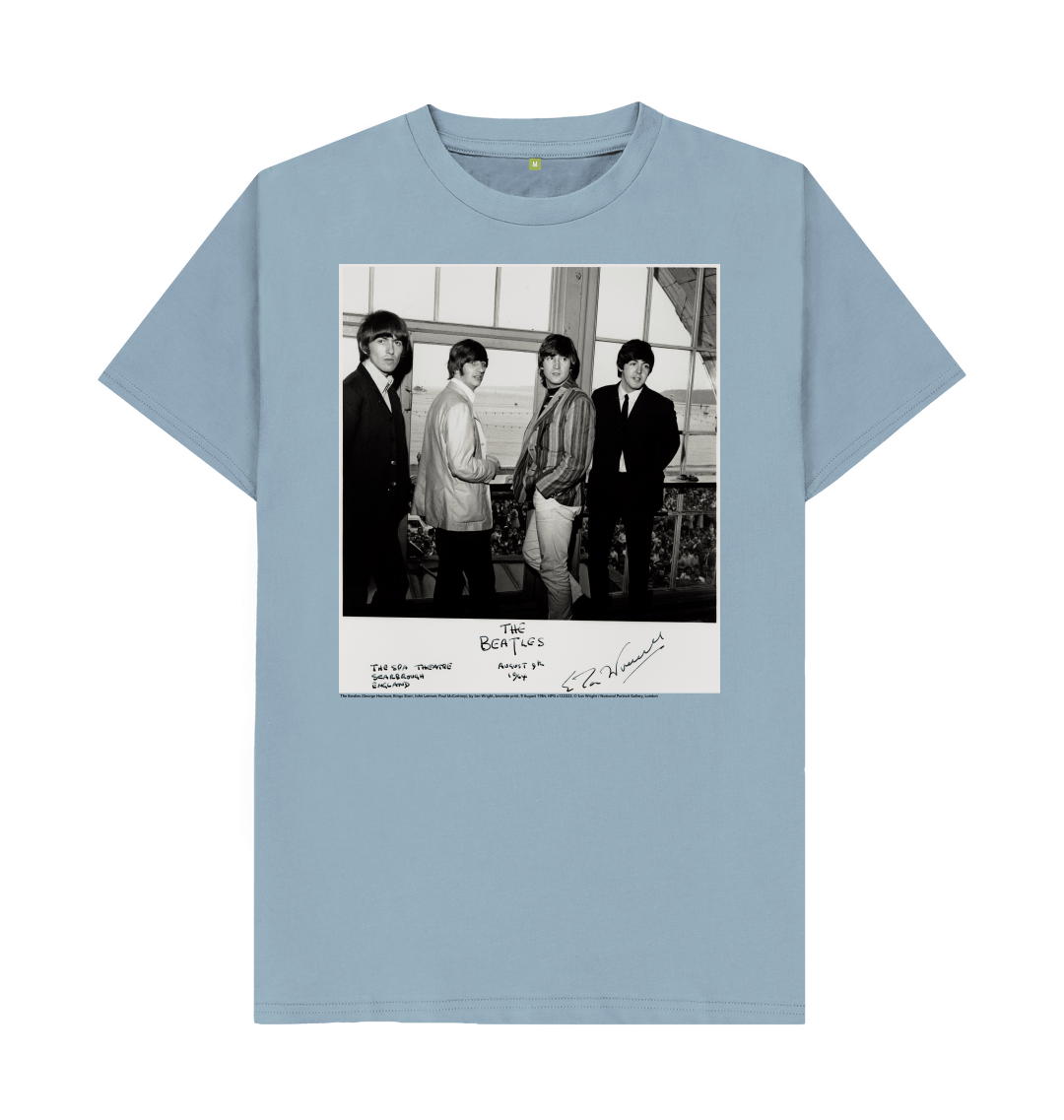 Stone blue printed t shirt front