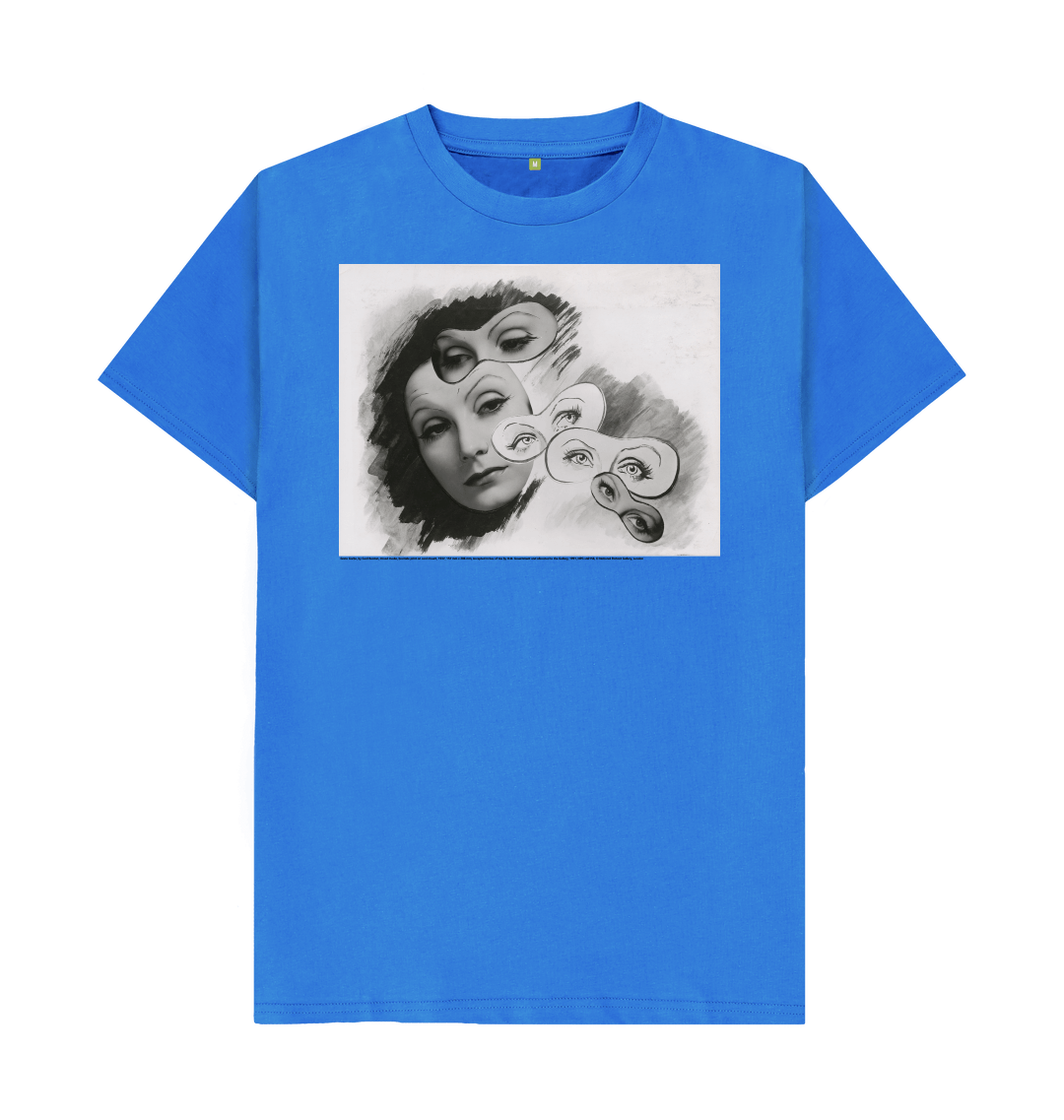 Bright blue printed t shirt front