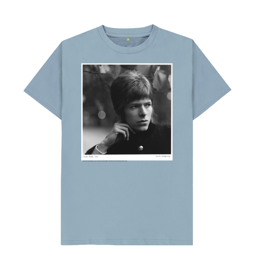 Stone blue printed t shirt front