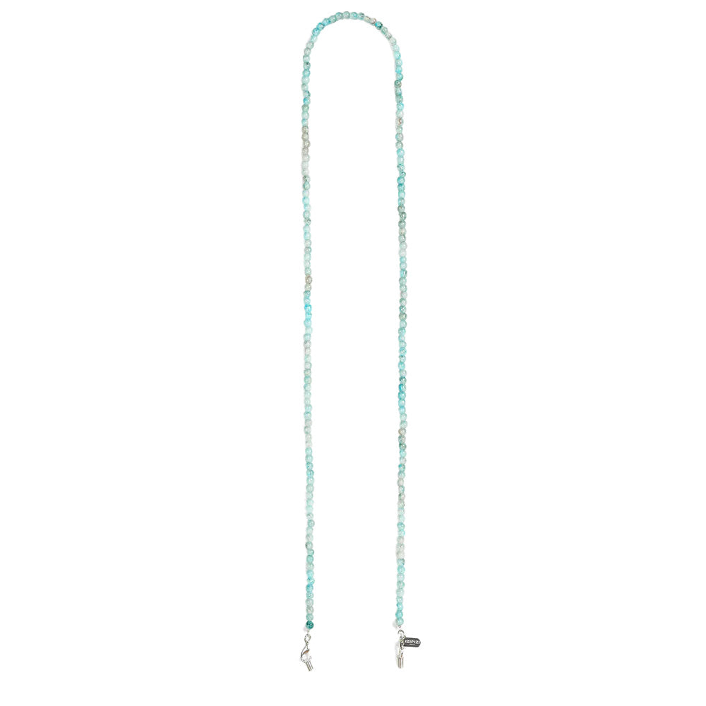 Sunglasses cord with turquoise beads on a white background