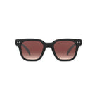 A pair of black sunglasses against a white background