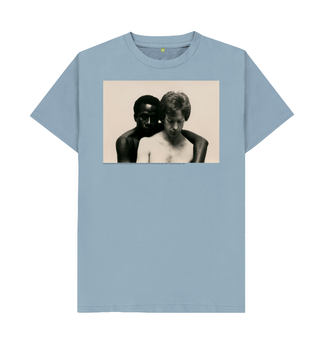 Stone blue printed t shirt front