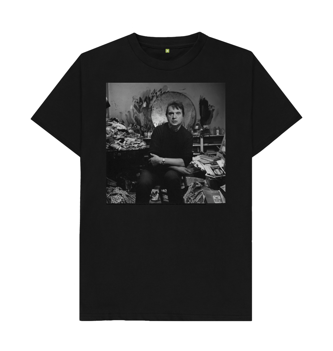 Black printed t shirt front