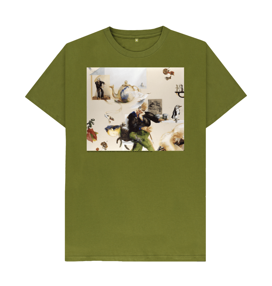 Moss green printed t shirt front