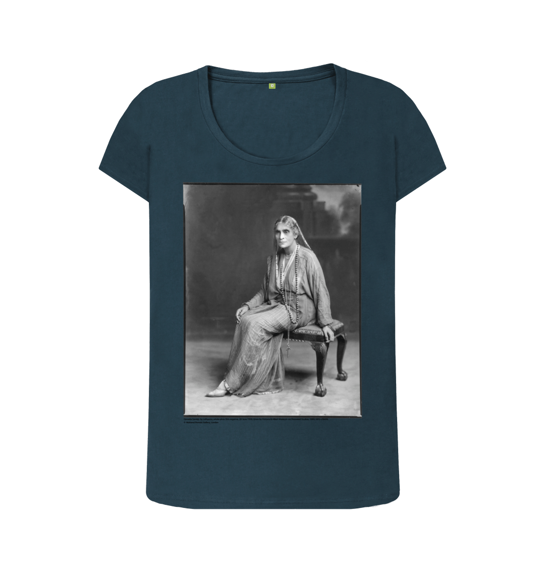 Denim blue printed t shirt front