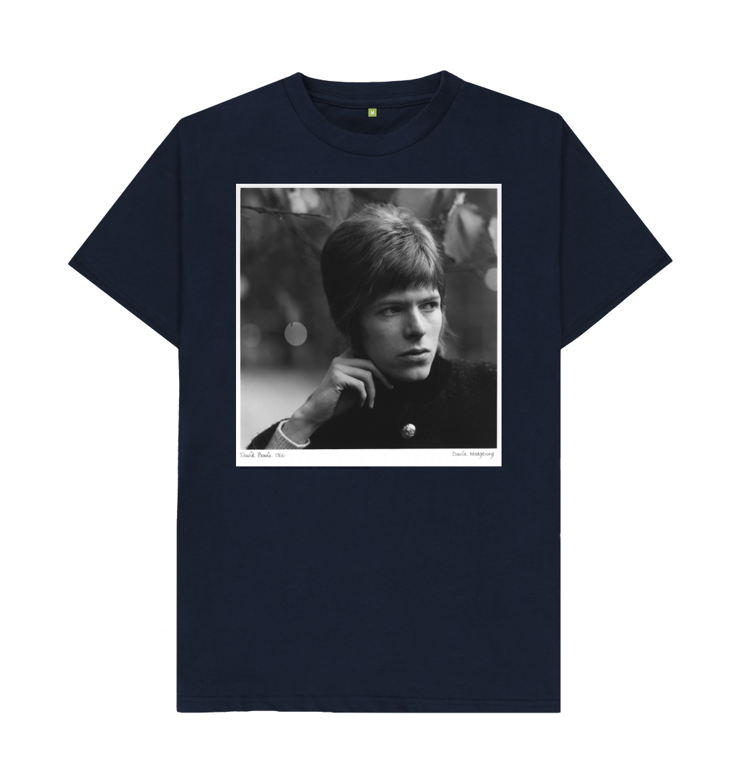Navy blue printed t shirt front